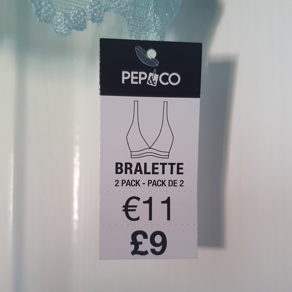 BNWT Two Pack of Lace Blue/Turquoise/Aqua/Navy Bralettes from Pep & Co - Picture 12 of 13